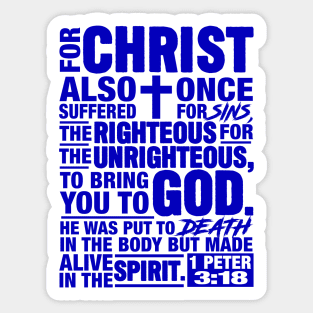 1 Peter 3:18 Sticker